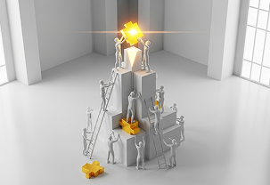 Representación de excelencia - podio con trofeo